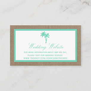 The Tropical Palm Tree Beach Wedding Collection Enclosure Card