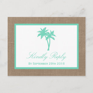 The Tropical Palm Tree Beach Wedding Collection Invitation Postcard