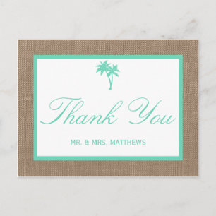 The Tropical Palm Tree Beach Wedding Collection Postcard