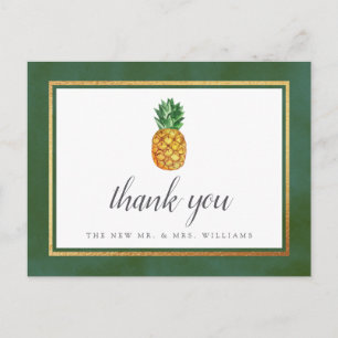 The Tropical Pineapple Wedding Collection Announcement Postcard