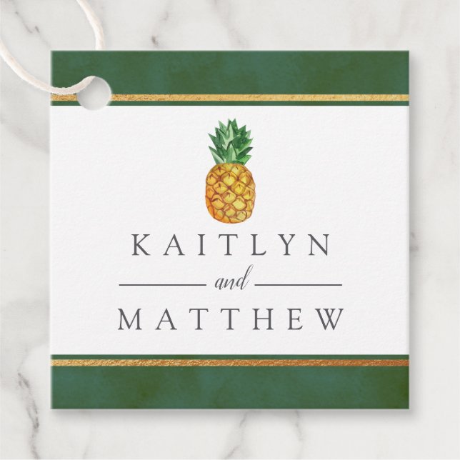 The Tropical Pineapple Wedding Collection Favour Tags (Front)