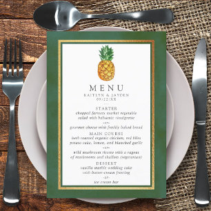 The Tropical Pineapple Wedding Collection Menu