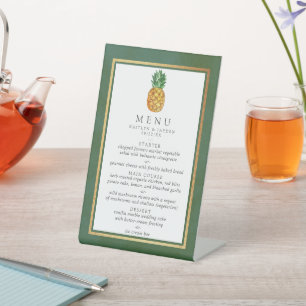 The Tropical Pineapple Wedding Collection Menu Pedestal Sign
