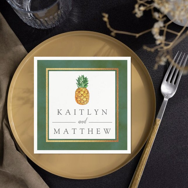 The Tropical Pineapple Wedding Collection Napkin (Creator Uploaded)