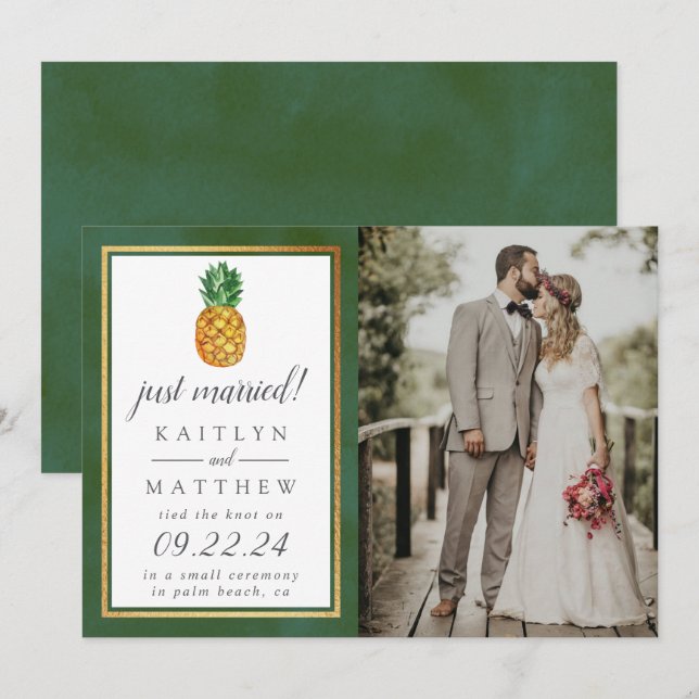 The Tropical Pineapple Wedding Collection Photo Announcement (Front/Back)