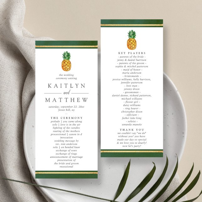 The Tropical Pineapple Wedding Collection Programme (Creator Uploaded)