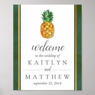 The Tropical Pineapple Wedding Collection Welcome Poster