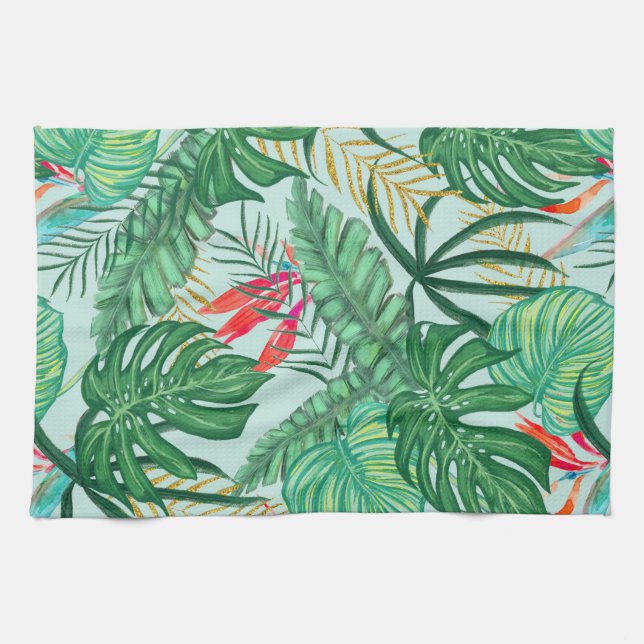 The Tropics | Jungle Botanical Bird of Paradise Tea Towel (Horizontal)