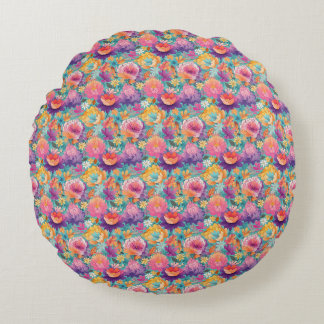 The Tropics Teach You To Go With The Flow Round Cushion