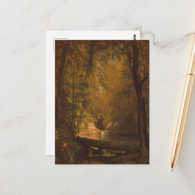 The Trout Pool (1870) - Worthington Whittredge  Postcard (Front/Back In Situ)