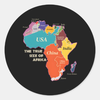 The True Size Of Africa Classic Round Sticker