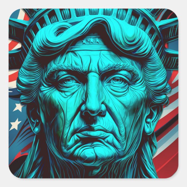 The Trump of Liberty:Symbol of American Greatness Square Sticker (Front)