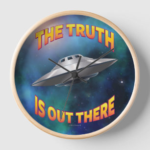 The Truth is Out There - Flying Saucer UFO Galaxy Clock
