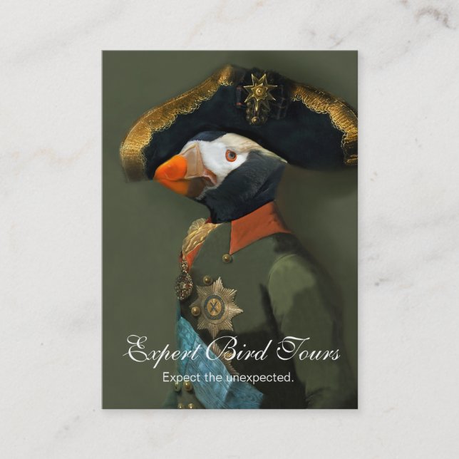 The Tufted Puffin General - Bird Guide Business Card (Front)
