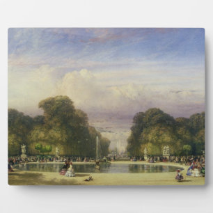 The Tuileries Gardens, with the Arc de Triomphe in Plaque