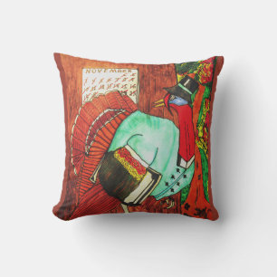 THE TURKEY GOT AWAY! Thanksgiving   Cushion