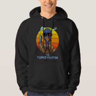 The Turkeynator Funny Thanksgiving Turkey With Sun Hoodie