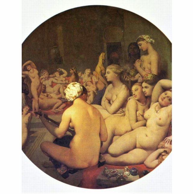 The Turkish Bath (Tondo) By Ingres Jean Auguste Do Standing Photo Sculpture (Front)