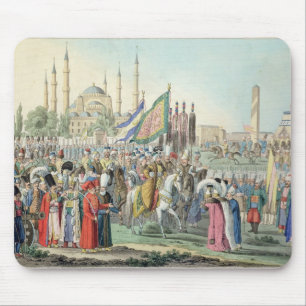 The Turkish Sultan reviewing his Janissaries (engr Mouse Mat