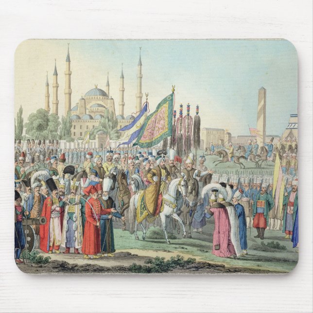 The Turkish Sultan reviewing his Janissaries (engr Mouse Mat (Front)