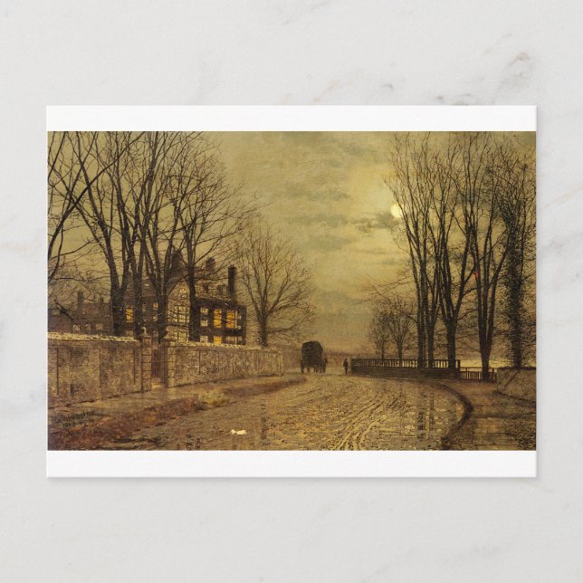 The Turn of the Road by John Atkinson Grimshaw Postcard (Front)