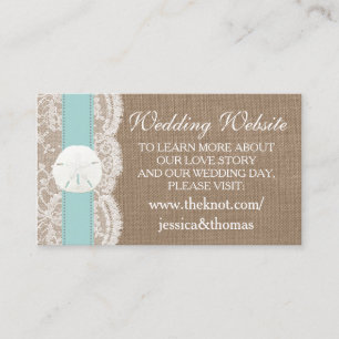 The Turquoise Sand Dollar Beach Wedding Collection Enclosure Card