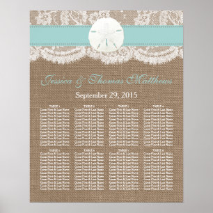 The Turquoise Sand Dollar Beach Wedding Collection Poster