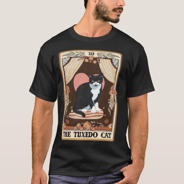 The Tuxedo Cat Tarot Card Tuxedo Cat Tuxedo Mom Ca T-Shirt (Front)