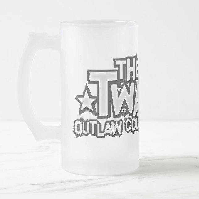 The Twains Logo Frosted Mug! Frosted Glass Beer Mug (Left)