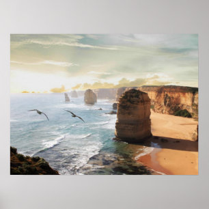 The Twelve Apostles beach view Australia Poster