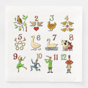 The Twelve Days of Christmas Napkin