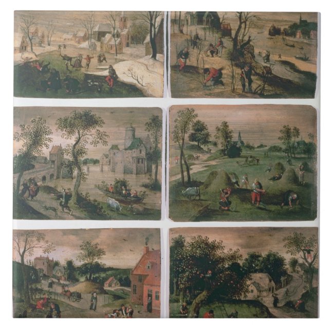 The Twelve Months of the Year: January, February, Tile (Front)