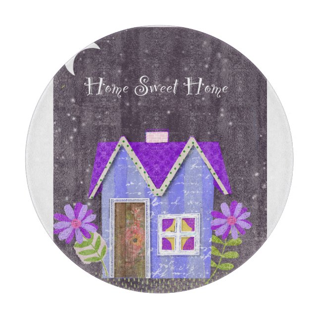 The Twilight Garden (Periwinkle & Indigo) Cutting Board (Front)