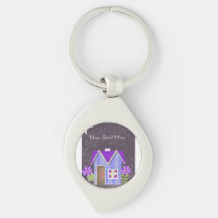 The Twilight Garden (Periwinkle & Indigo) Key Ring