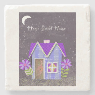 The Twilight Garden (Periwinkle & Indigo) Stone Coaster