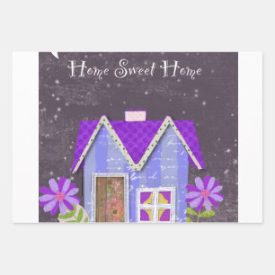 The Twilight Garden (Periwinkle & Indigo) Wrapping Paper Sheet