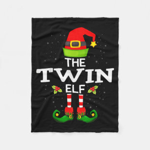 The Twin Elf Christmas Family Matching Pajama Fleece Blanket