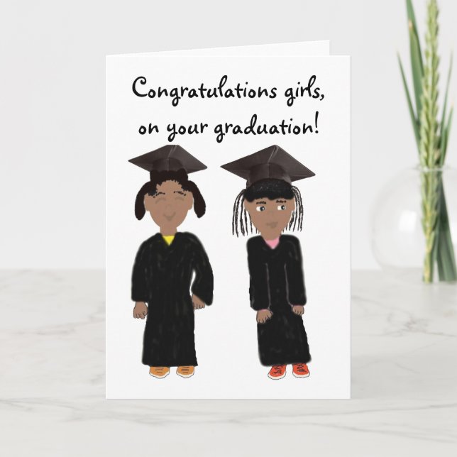 The twin girls graduation Card (Front)