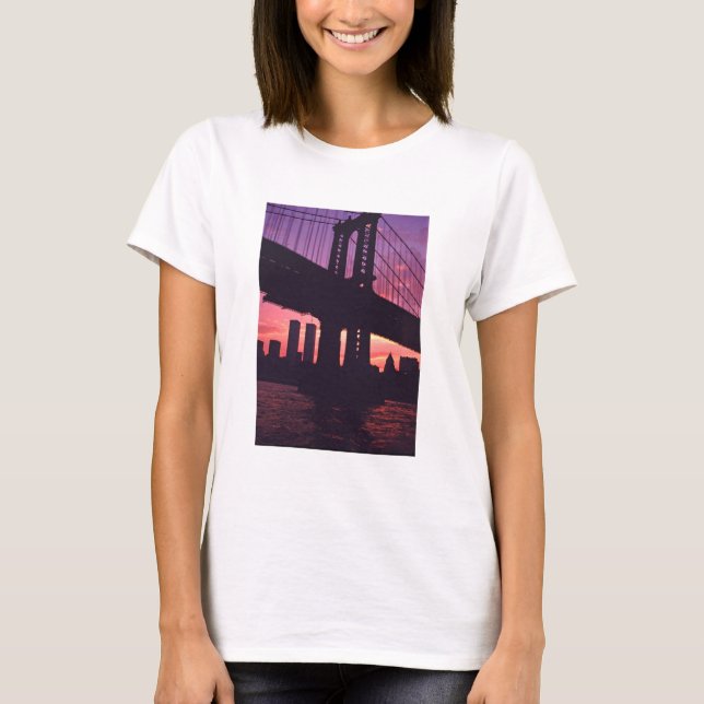The Twin Towers And A Manhattan Bridge Tower At Su T-Shirt (Front)
