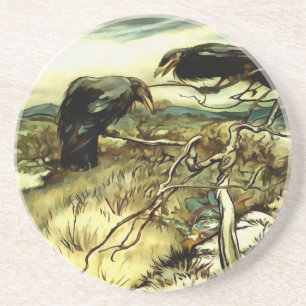 The Two Crows or Twa Corbies Makin A Mane Coaster