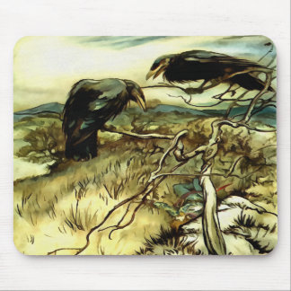 The Two Crows or Twa Corbies Makin A Mane Mouse Mat