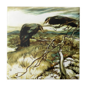 The Two Crows or Twa Corbies Makin A Mane Tile