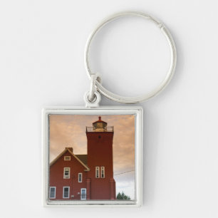 The Two Harbours Lighthouse overlooking Agate Bay Key Ring
