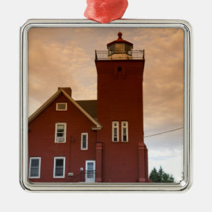The Two Harbours Lighthouse overlooking Agate Bay Metal Tree Decoration