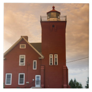 The Two Harbours Lighthouse overlooking Agate Bay Tile