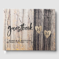 The Two Lovers Carved Trees Fall Forest Wedding