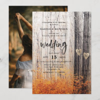 The Two Lovers Carved Trees Fall Forest Wedding