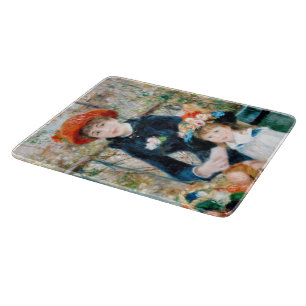 The Two Sisters, On the Terrace Auguste Renoir Cutting Board