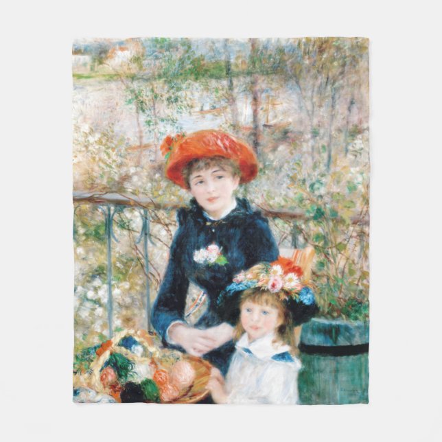 The Two Sisters, On the Terrace Auguste  Renoir    Fleece Blanket (Front)