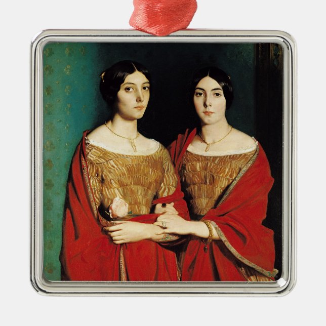 The Two Sisters, or Mesdemoiselles Chasseriau Metal Tree Decoration (Front)